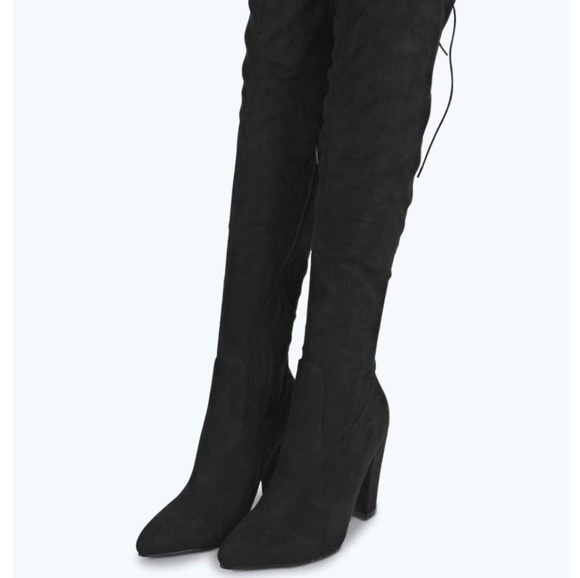 Boohoo Black Over the Knee Boot - Picture 3 of 8